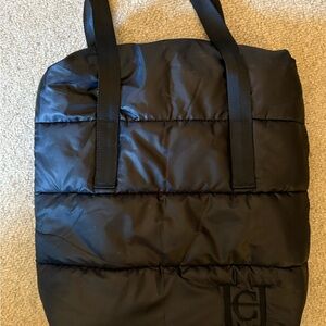 Elegant Black Quilted Tote Bag